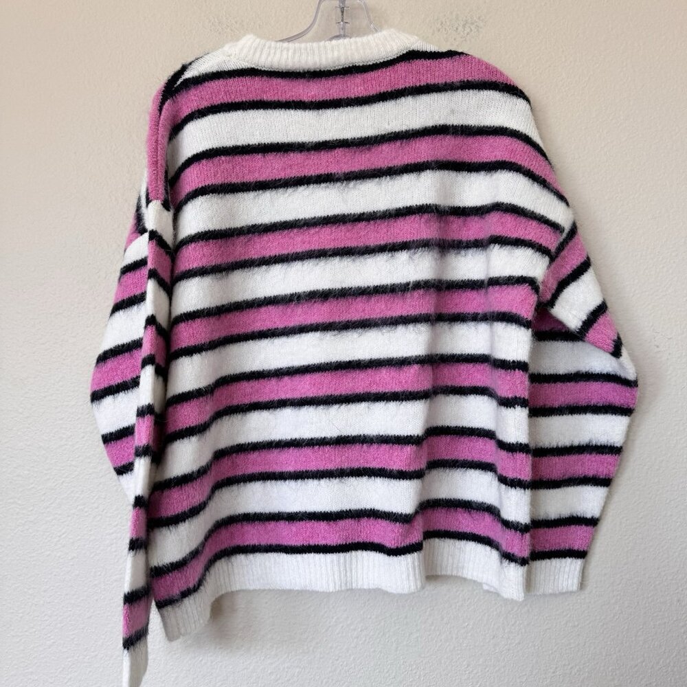 Fuzzy Striped Knit Sweater Y2K Rita Ora X Primark Hysteric Glamour Vibe Medium - Picture 6 of 6